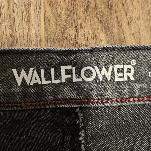 Wallflower Grey Jean Shorts Distressed Style - Picture 4 of 6